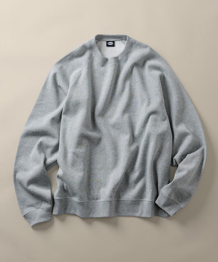 12oz Heavyweight Big Silhouette Raglan Sleeve Crew Neck Sweatshirt 【Limited Edition】 - Heather Gray