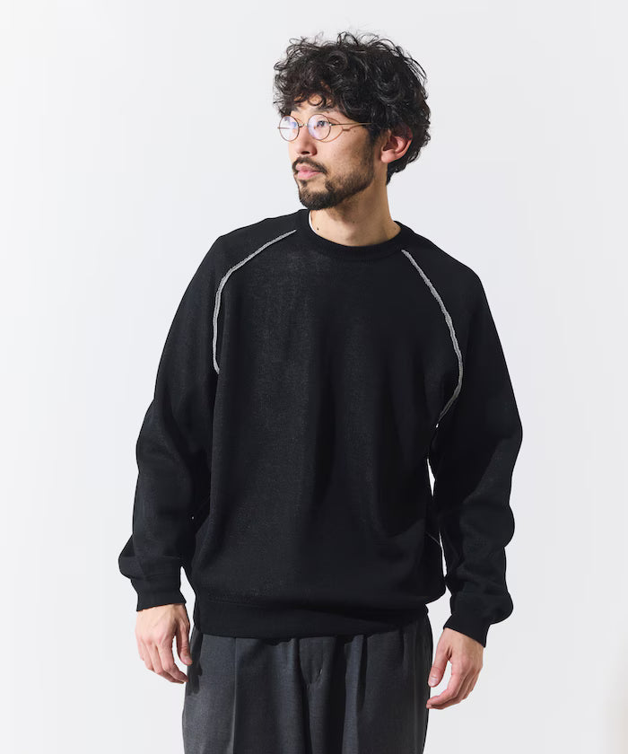 Cool Touch W Face Color Block Crew Neck Knit