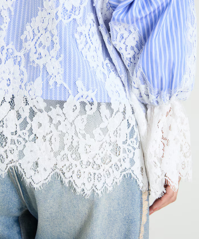 Lace Docking Stripe Shirt