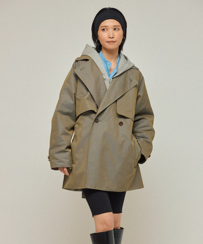 Mid-length T/C Chambray Trench Coat