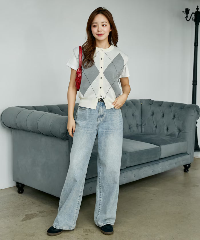Summer Knit Argyle Vest Limited Edition