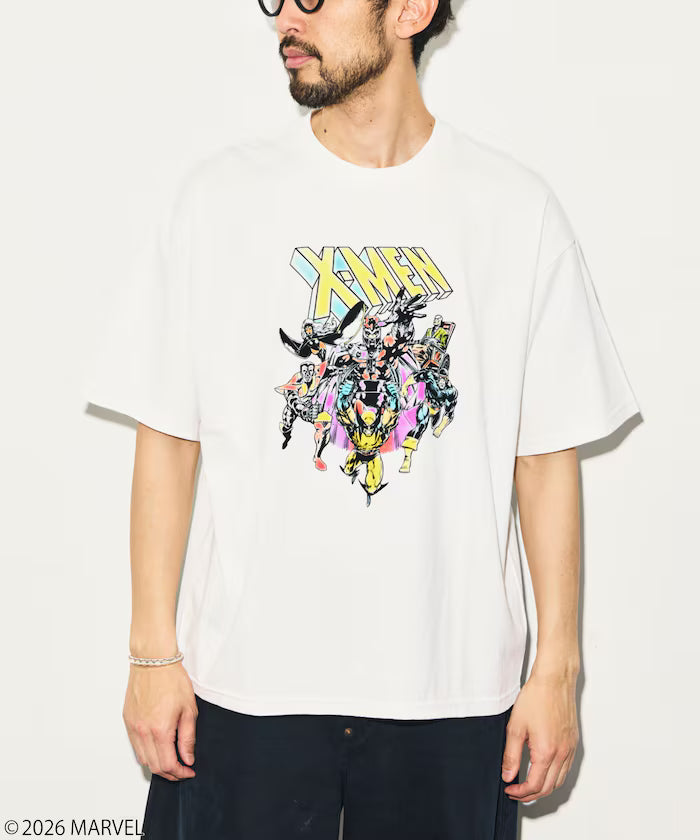 MARVEL/X-MEN Crew Neck T-Shirt / Static Flokki Processing