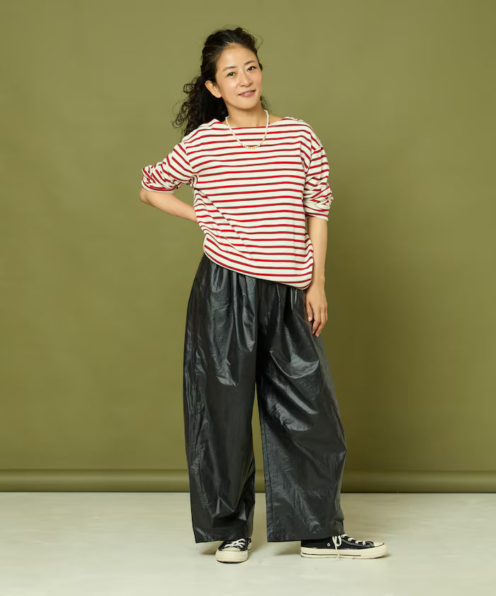 Leatherette Easy Tuck Pants