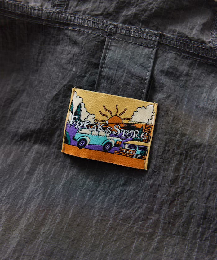 Outdoor Ripstop Nylon One Point Logo Zip-Up Parker Shorts Bag 3P Set