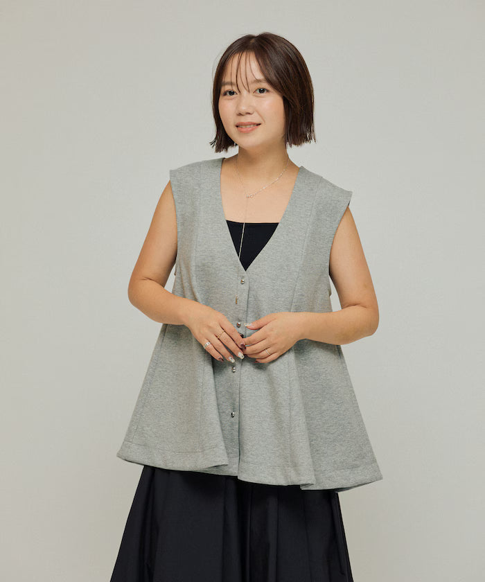 Cardboard Peplum V-Neck Vest