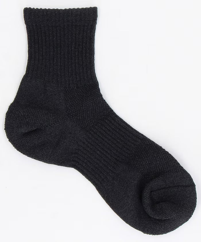 Washi Plain Quarter Socks (Fits 25.0-27.0cm) - Black