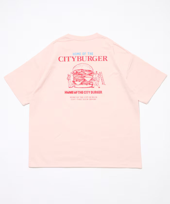 Big Silhouette Back Print Crew Neck T-Shirt / City Burger 【Limited Release】