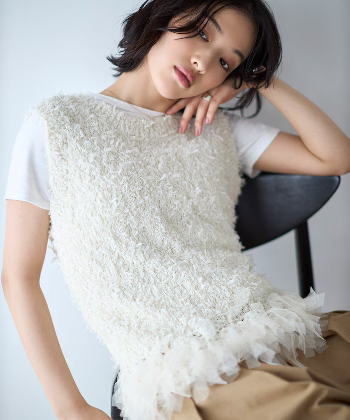 2WAY Fringe Hem Knit Vest