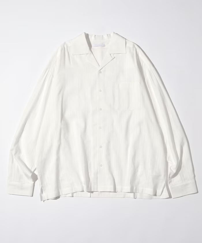 Dobby Woven Long Sleeve Open Collar Shirt / Big Silhouette