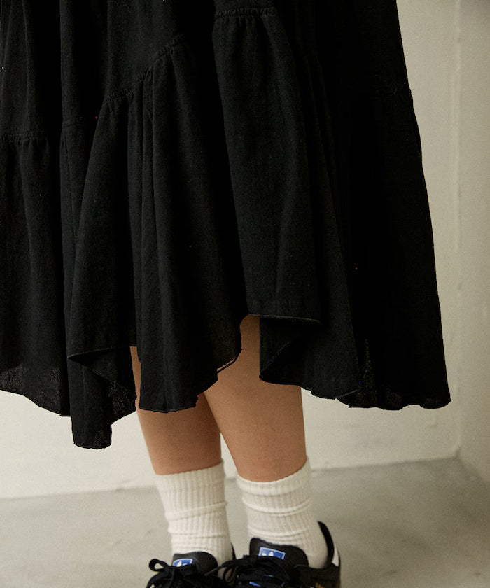 Studded Asymmetrical Tiered Skirt Limited Edition
