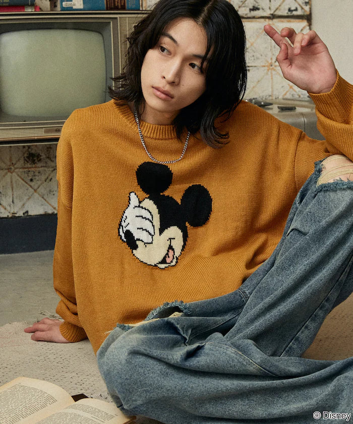Custom Mickey Mouse Face Knit - Yellow