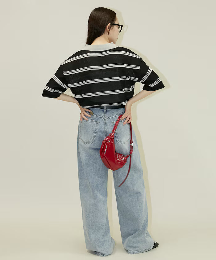 Sheer Border Short Sleeve Polo Summer Knit Limited Release