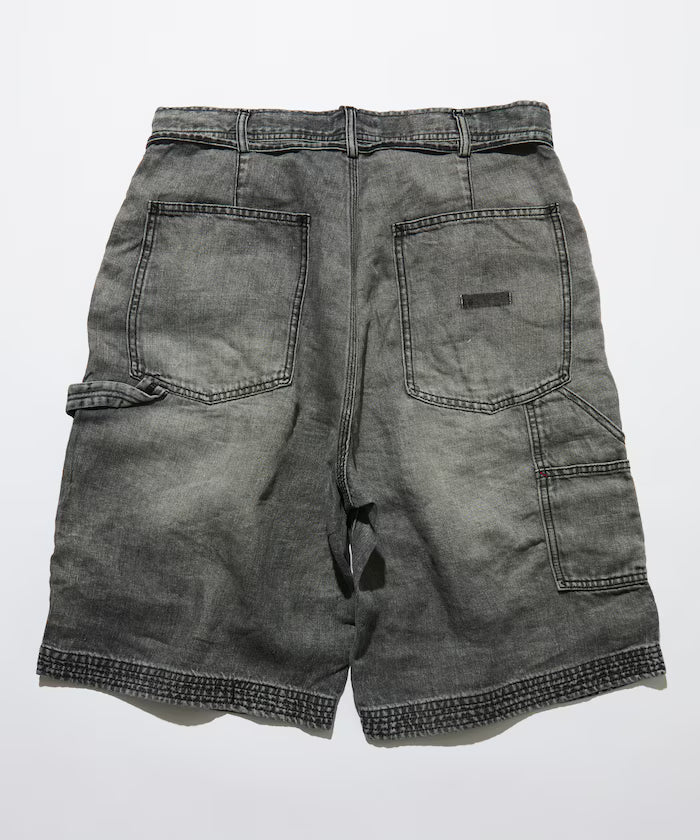 French Linen Denim Painter Shorts