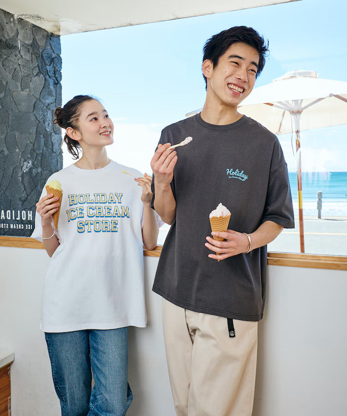 HOLIDAY ICECREAM×FREAK'S STORE Collaboration Big Silhouette Back Print Crew Neck T-Shirt [Limited Edition]