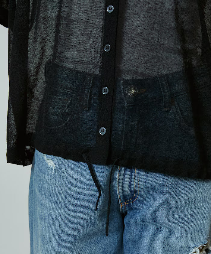 Washable Linen Hem Cord Summer Knit Cardigan Limited Edition