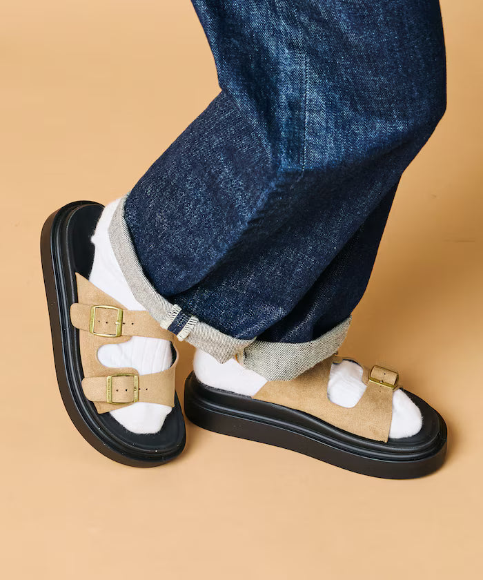 Lazerette SW Double Strap Slide Sandal / Platform Sole [23~28cm] 【Limited Edition】 - Beige