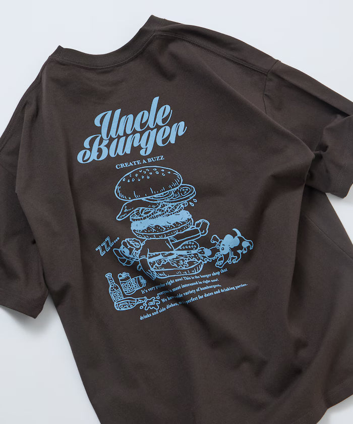 Big Silhouette Back Print Crew Neck T-Shirt / Uncle Burger 【Limited Edition】