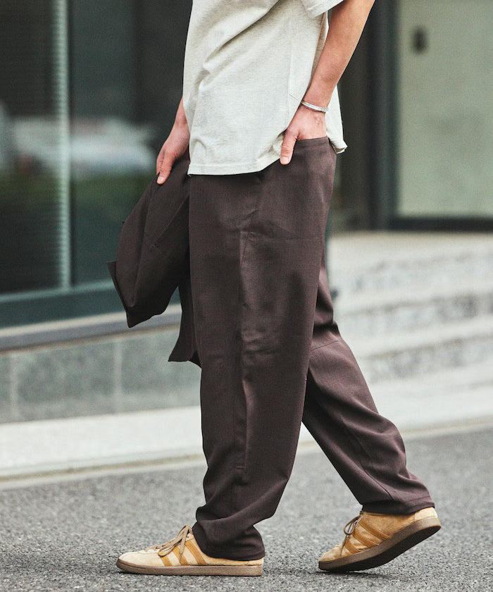 [New Color Added] Quick-Dry Material Relaxed Fit Tapered Easy Pants Linen-like