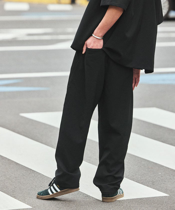 [New Color Added] Quick-Dry Material Relaxed Fit Tapered Easy Pants Linen-like