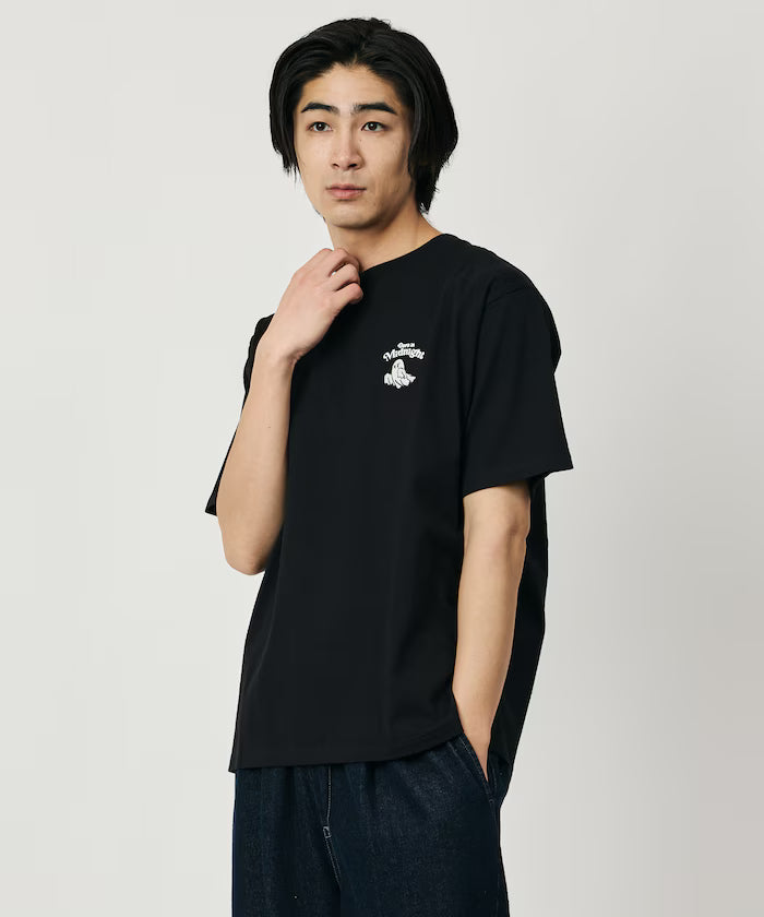 Relaxed Fit Back Embroidery Design Crew Neck T-Shirt / Midnight [Limited Edition]