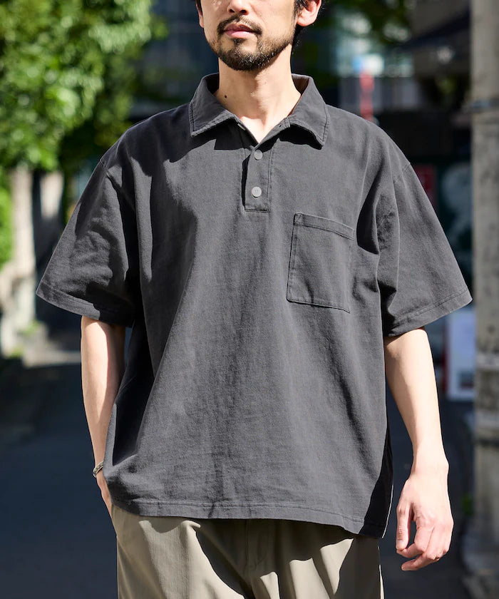HEAVY WEIGHT/Heavyweight Pigment Short Sleeve Polo Shirt/T-shirt/10.5 oz