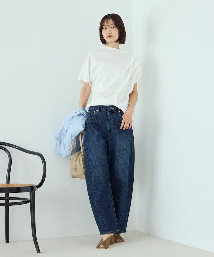 Organic Cotton Asymmetrical Draped Top