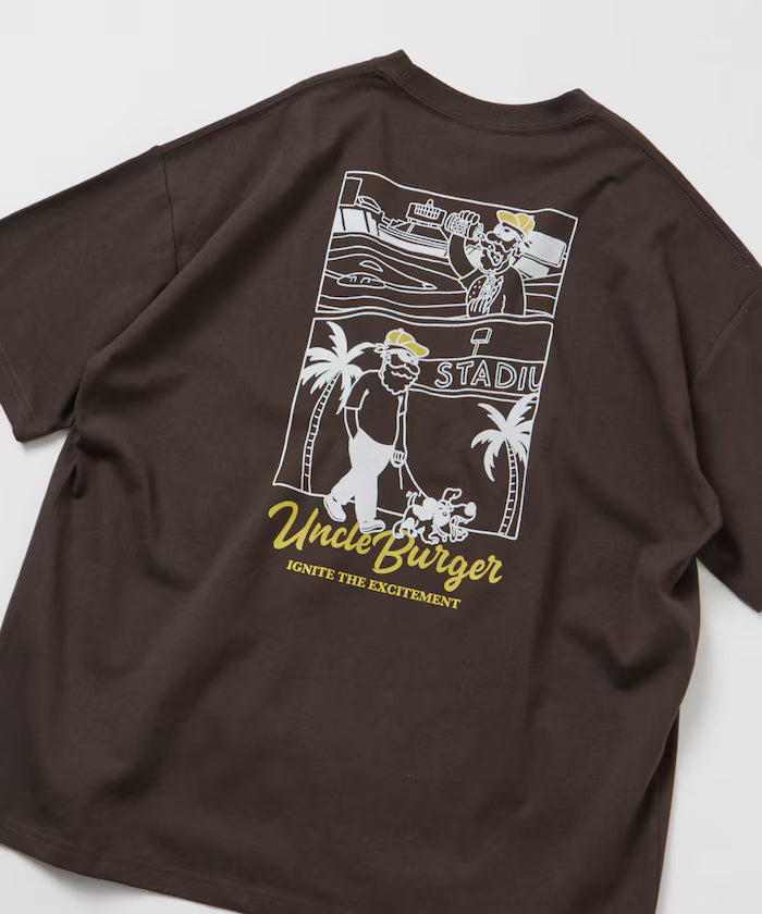 Limited Edition Uncle Holiday Big Silhouette Back Print Crew Neck T-Shirt - Brown