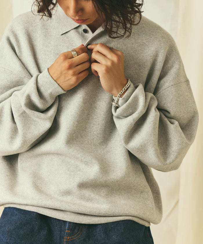 Relax Fit Relax Fit Sweat-like Polo Collar Knit [Limited Edition]