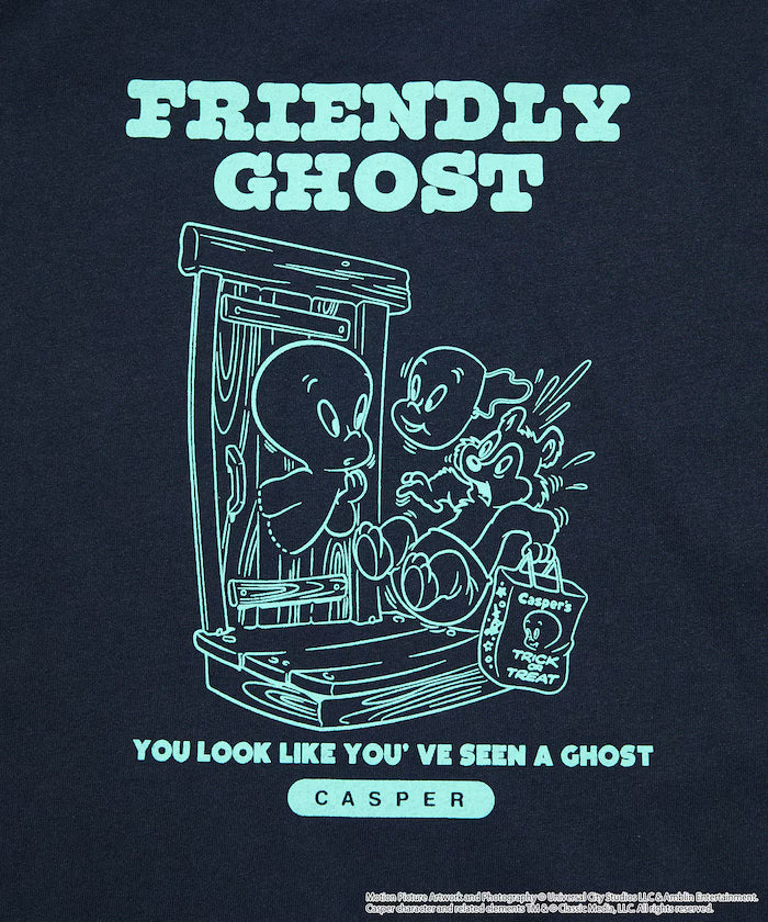Casper the Friendly Ghost/キャスパー 別注 ビッグシルエット バックプリント クルーネックTシャツ 【限定展開】