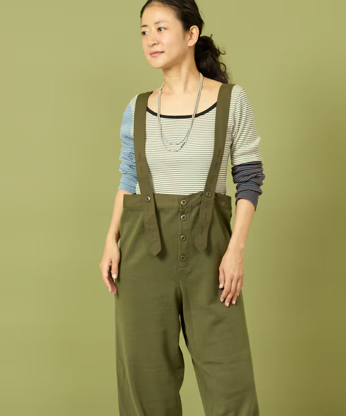 Knit Military Overalls - Olive