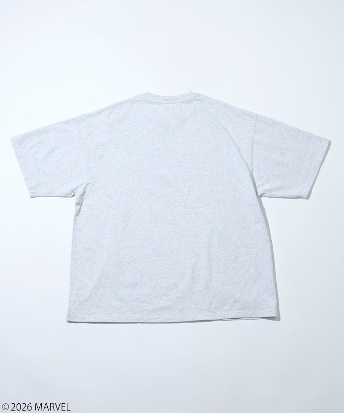 MARVEL/Marvel Spider-Man Crew Neck T-Shirt / Static Electricity Flock Processing