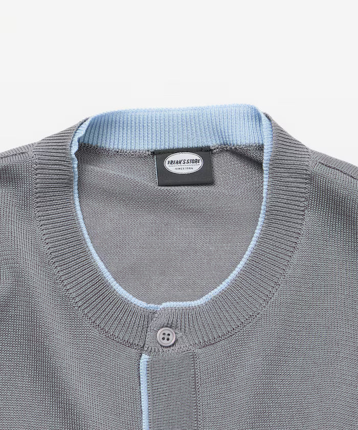 Limited Edition Relaxed Fit Color Block Henley Neck Knit