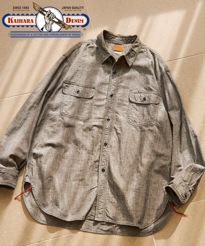 [Made in Japan] JAPAN CHAMBRAY SHIRT L/S - Black