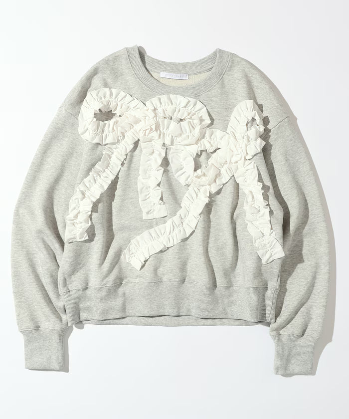 Organic Cotton Gather Ribbon Sweat / Relaxed Fit / French Terry Sweat