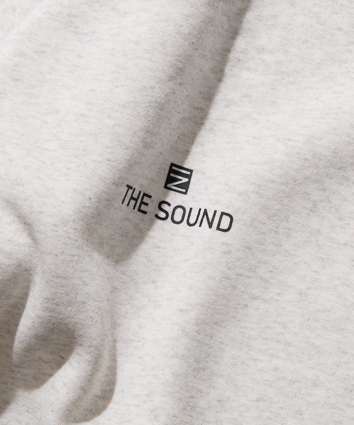Big silhouette one-point embroidery back print hem code crew neck sweatshirt 【limited edition】