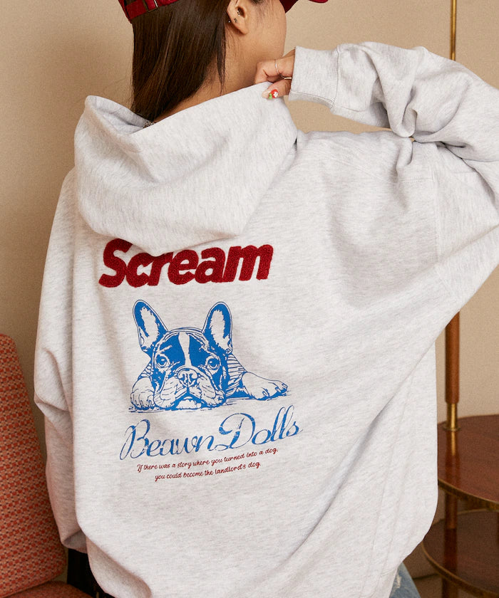 Sagara Embroidery French Bulldog Fleece-Lined Hoodie Limited Edition
