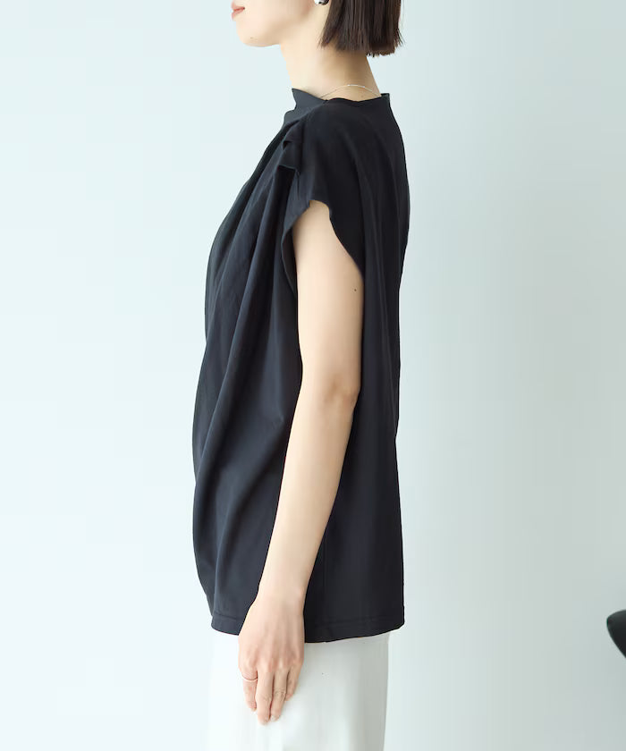 Organic Cotton Asymmetrical Draped Top