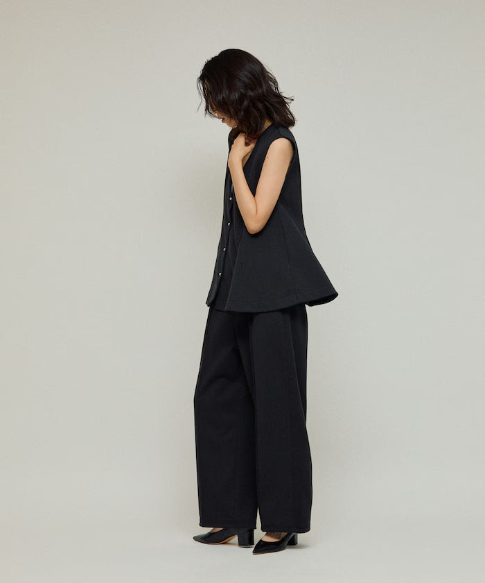 Cardboard Peplum V-Neck Vest