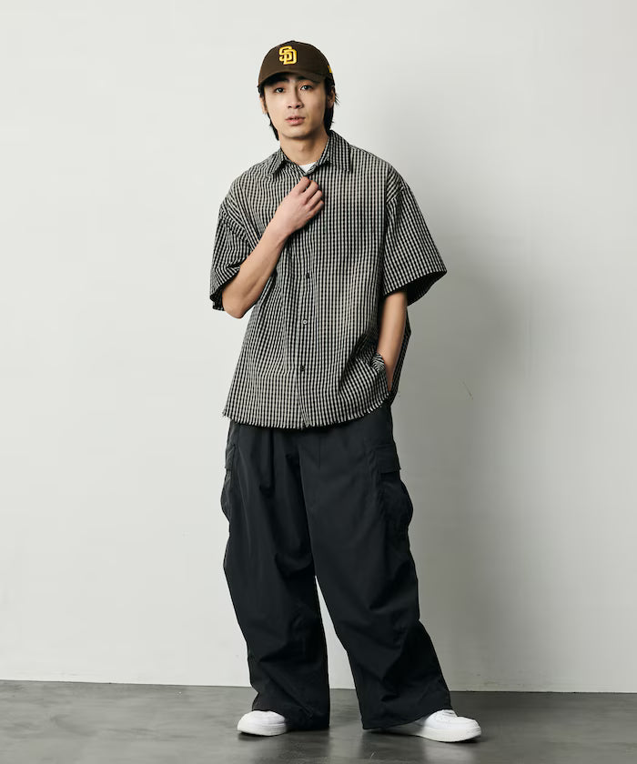 Quick Dry Fabric Wide Silhouette Poly Ripstop Cargo Pants/UV Cut/Quick Dry 【Limited Release】