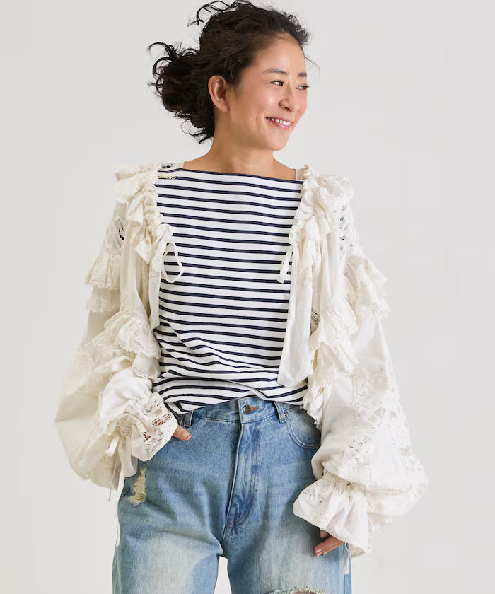 Collar 2WAY Lace Bolero & Chaps - White