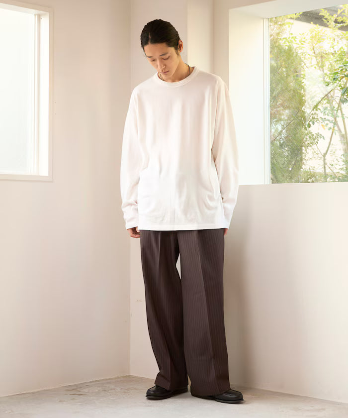 Wide Straight Silhouette One-Tuck Slack Pants