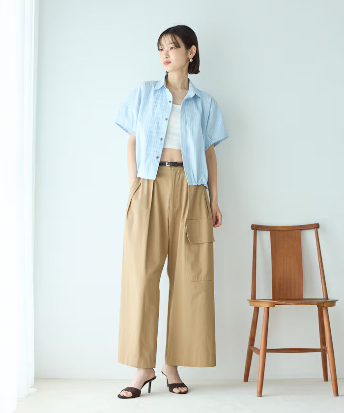 Switch Short Sleeve Hem Code Blouse