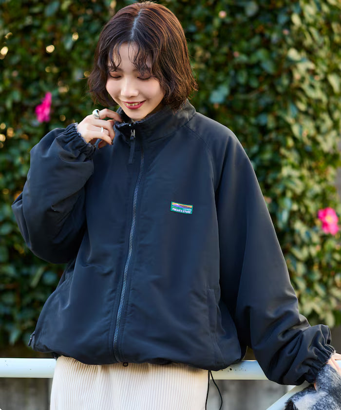 Relaxed Fit Nylon Fleece Reversible Stand Blouson [Limited Edition] - Black