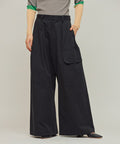 High Count Chino Wide Pants - Black