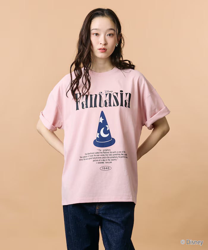 Limited Edition/DISNEY Disney Special Order Big Silhouette Front Print Crew Neck T-Shirt Fantasia