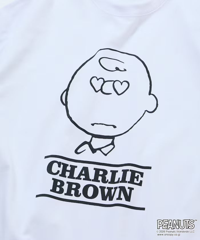 PEANUTS/Peanuts Custom Big Silhouette Crew Neck T-Shirt/Charlie Brown/Heart Eye [Limited Edition]