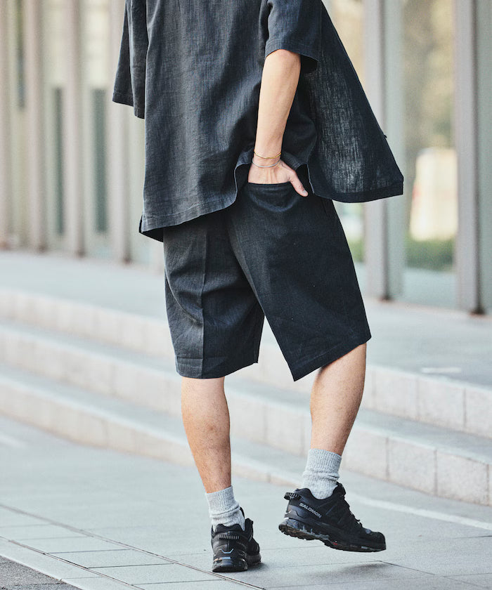 LINEN COTTON EASY SHORT PANTS