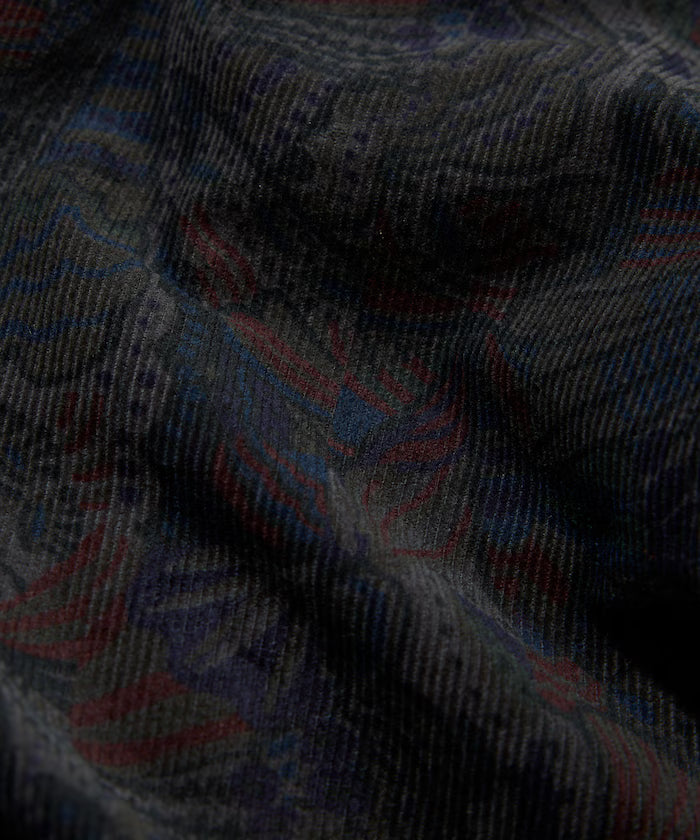 All-over print light corduroy shirt jacket [compatible with set-up]