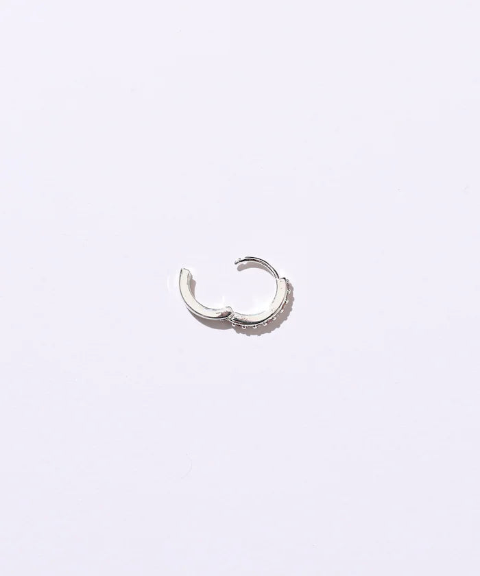 Stone Hoop Earrings / For Both Ears