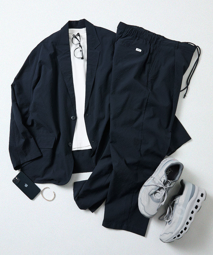 AiRide/AiRide Relax Fit Seersucker Setup/Tailored Jacket/Wide Slacks/Quick Dry/UV Cut 【Limited Release】